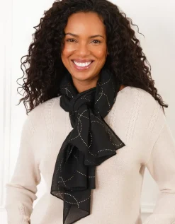 Foulard noir pois doré