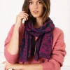 Foulard rose en laine