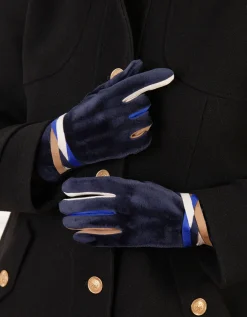 Gants doux bleu fantaisie