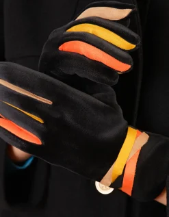 Gants doux noir fantaisie
