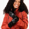 Gants noir laqué