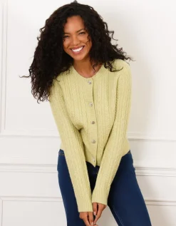 Gilet boutons vert anis