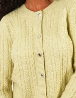 Gilet boutons vert anis