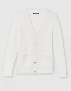 Gilet long ajouré écru