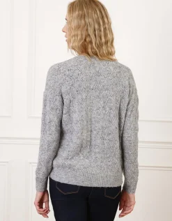 Gilet maille ajourée gris