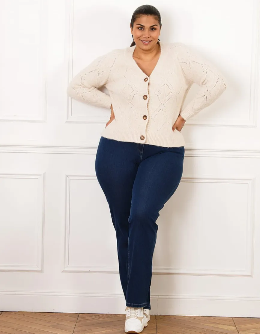 Gilet maille bouton beige