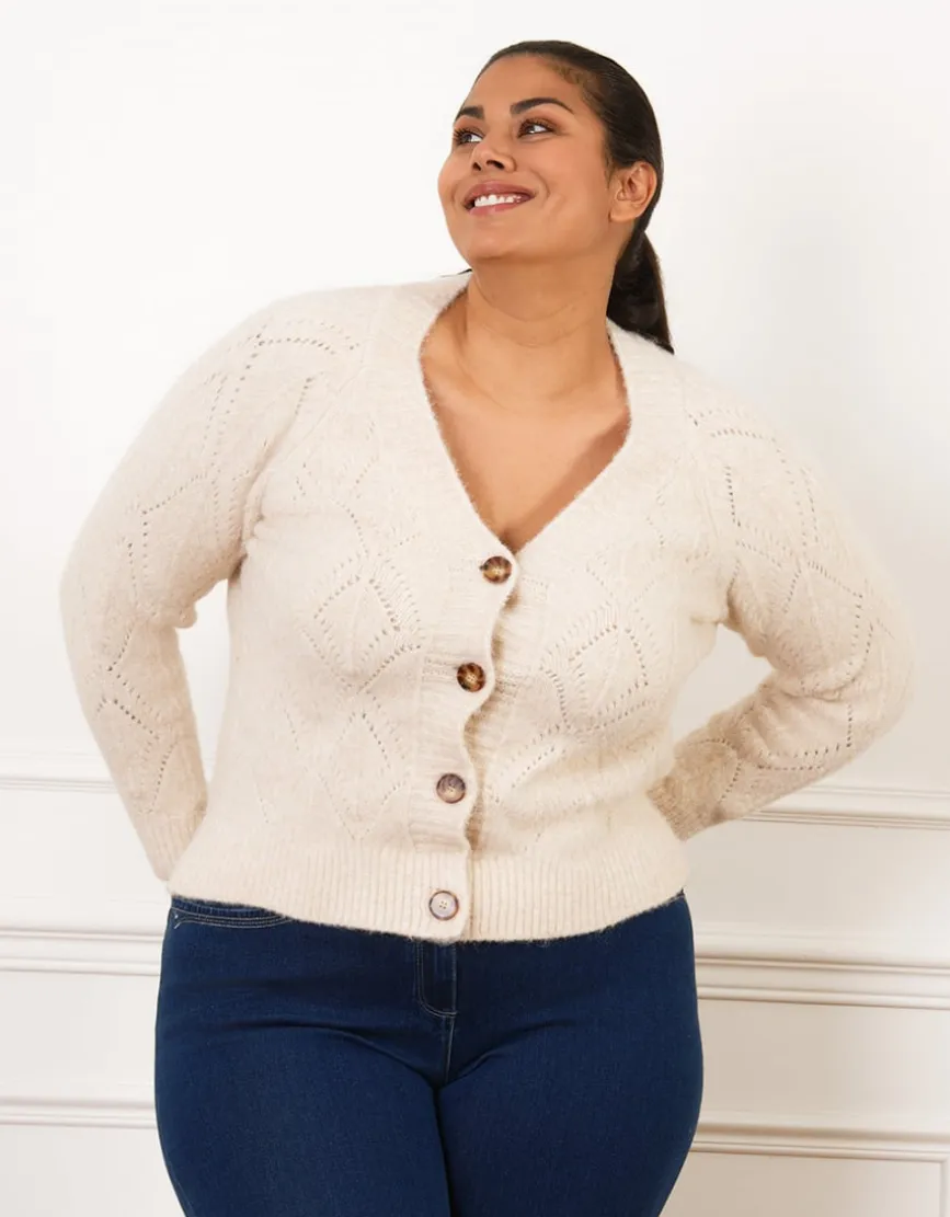 Gilet maille bouton beige