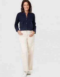 Gilet maille bouton bleu