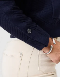 Gilet maille bouton bleu