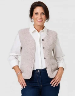 Gilet sans manches beige