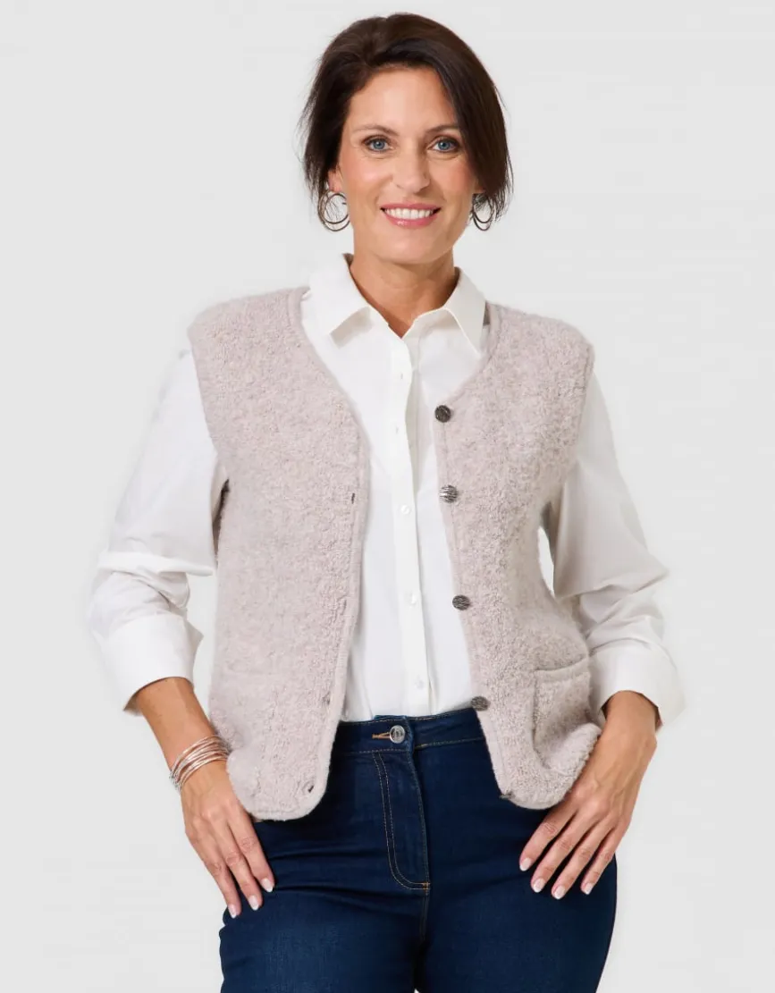 Gilet sans manches beige