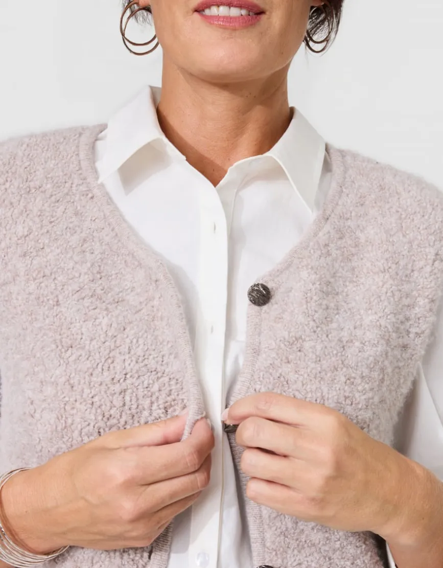 Gilet sans manches beige
