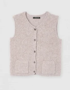 Gilet sans manches beige