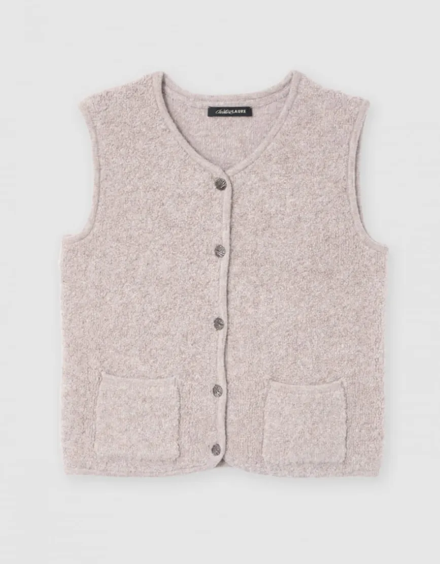 Gilet sans manches beige