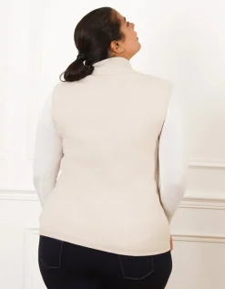 Gilet sans manches beige