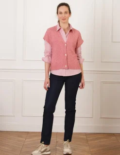 Gilet sans manches rose