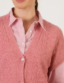 Gilet sans manches rose