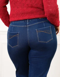 Jean droit bleu foncé