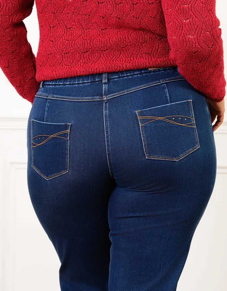 Jean droit bleu foncé