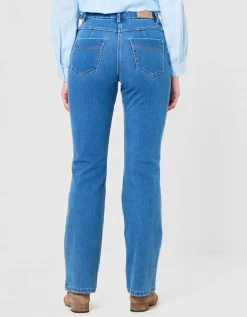 Jean flare coton bleu
