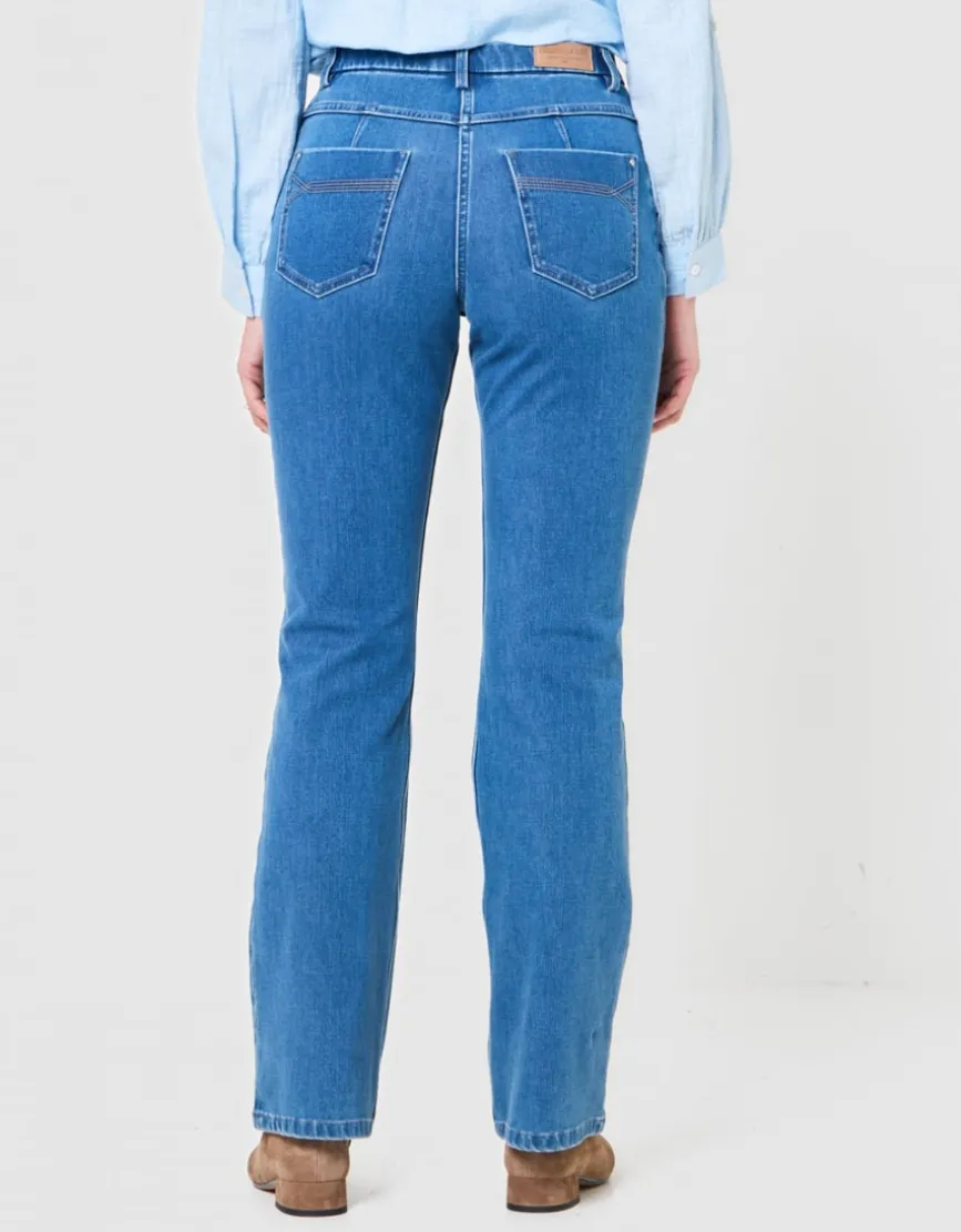 Jean flare coton bleu