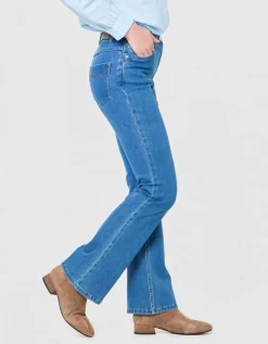 Jean flare coton bleu