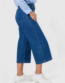 Jean large 7/8 bleu