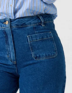Jean large 7/8 bleu
