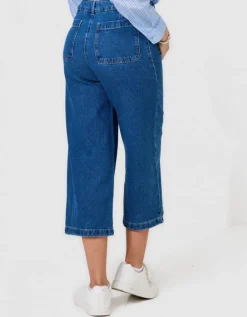 Jean large 7/8 bleu