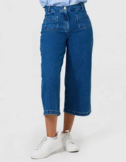 Jean large 7/8 bleu