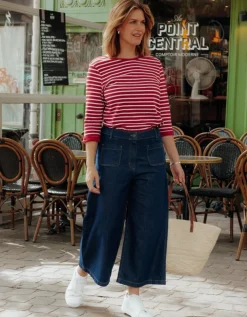 Jean large 7/8 bleu brut