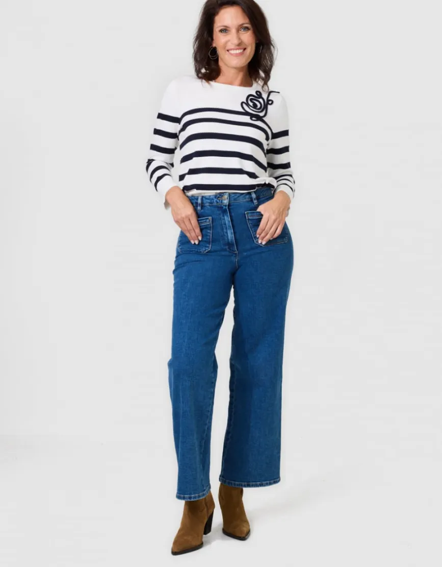 Jean large coton bleu