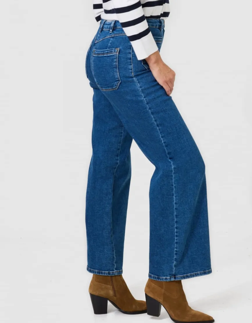 Jean large coton bleu