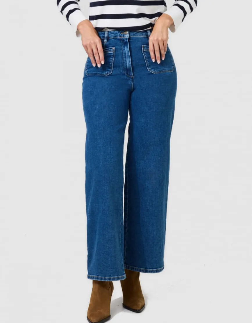 Jean large coton bleu