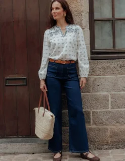 Jean large coton brut