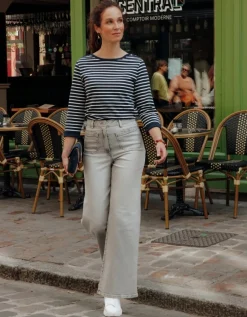 Jean large coton gris