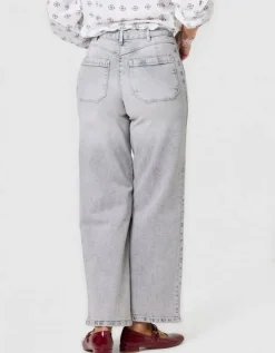 Jean large coton gris
