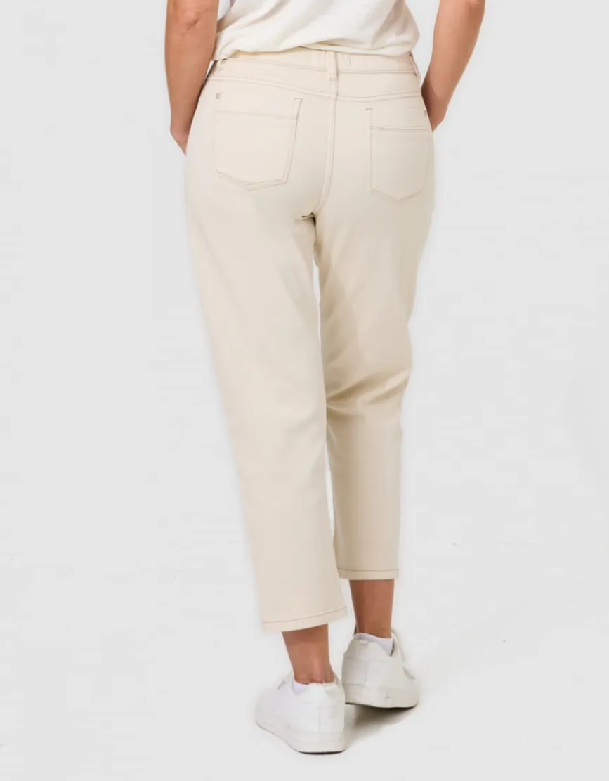 Jean mom 7/8è coton beige