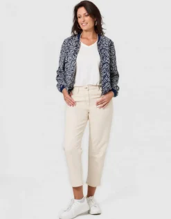 Jean mom 7/8è coton beige