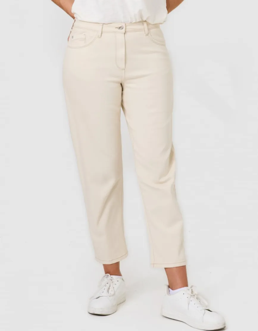 Jean mom 7/8è coton beige