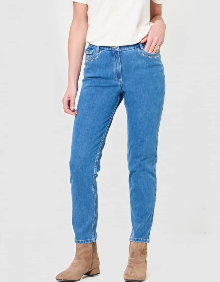 Jean regular coton bleu