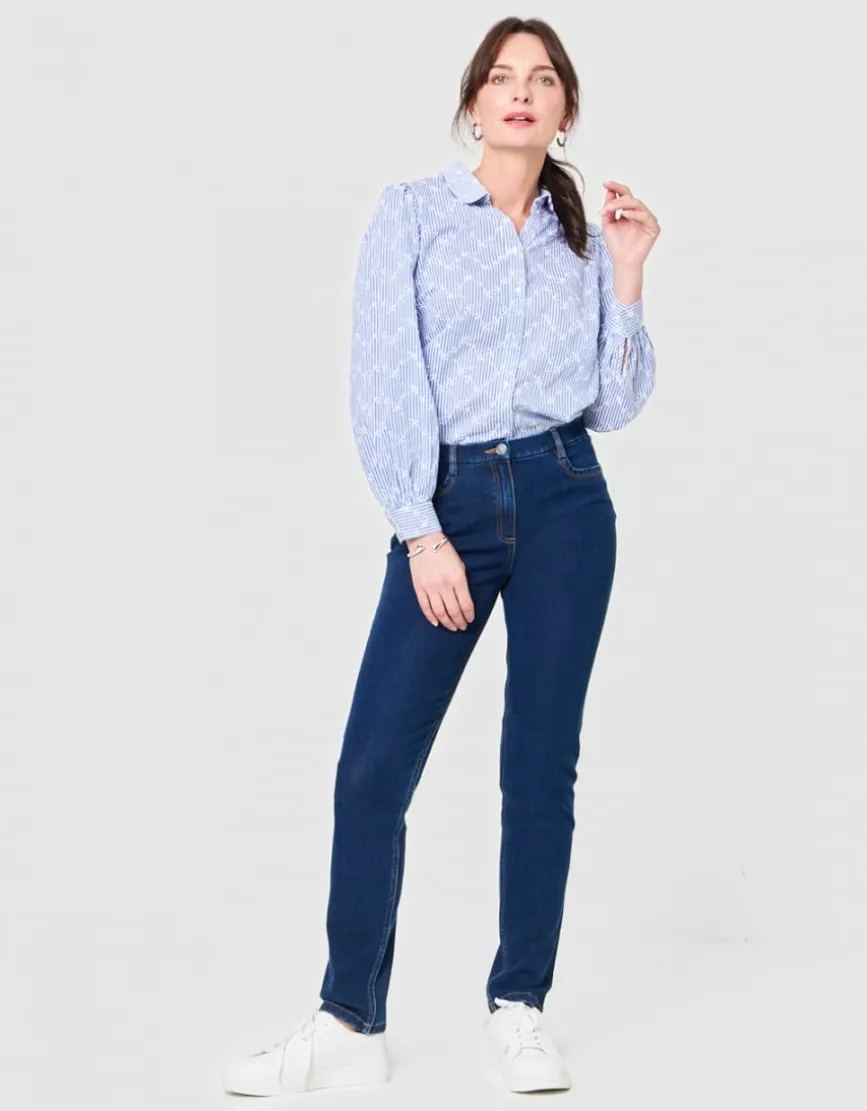Jean regular coton bleu