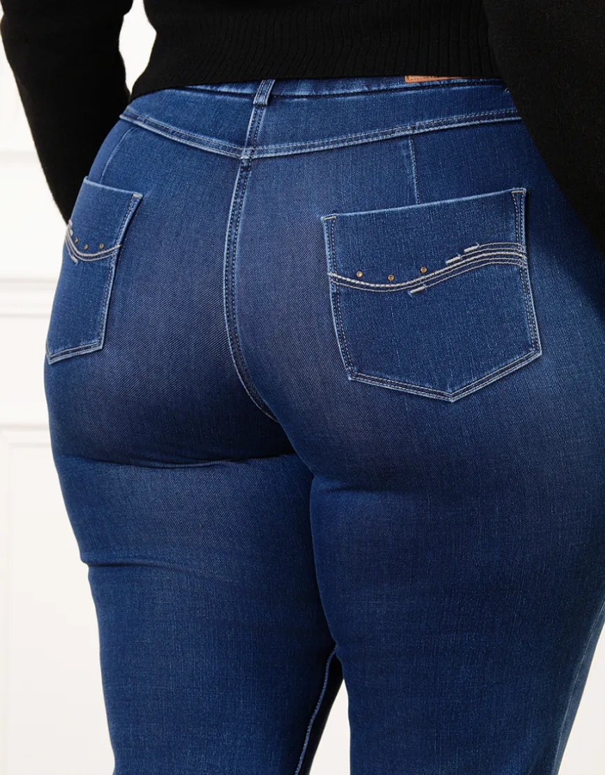 Jean regular coton bleu