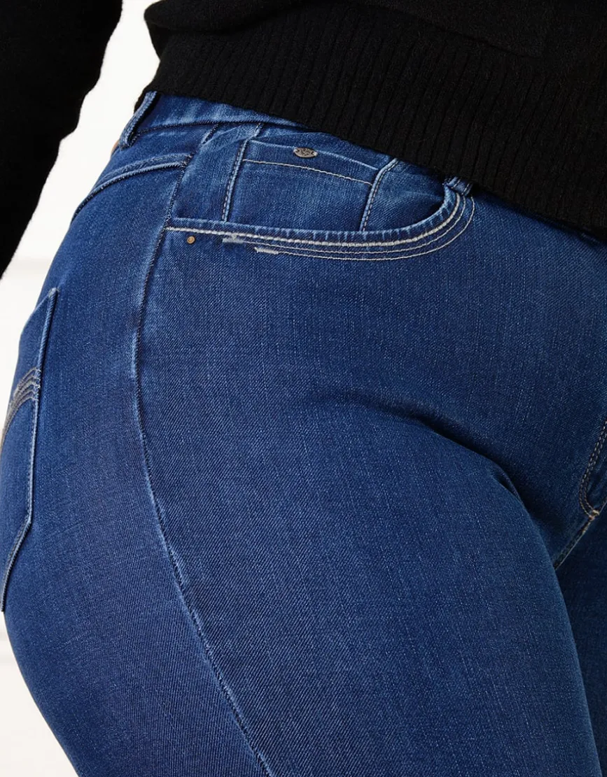 Jean regular coton bleu