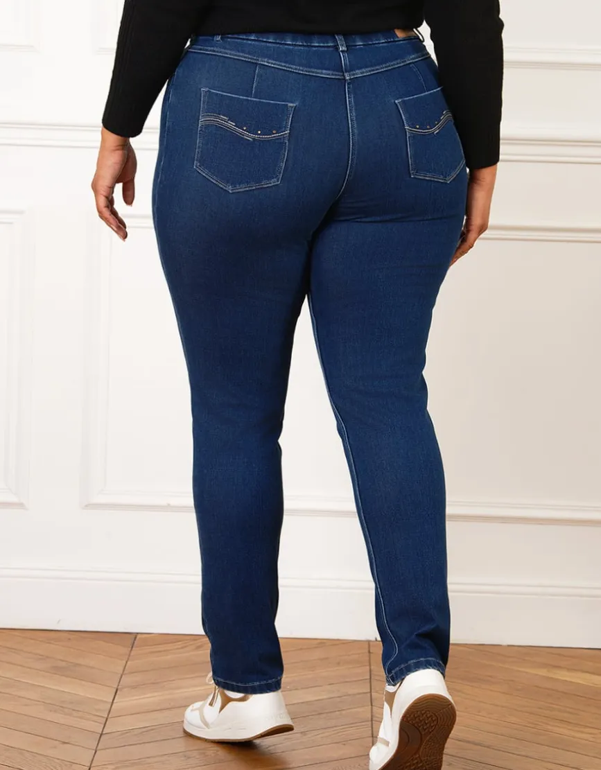 Jean regular coton bleu