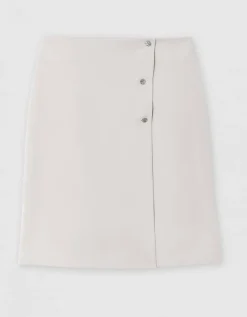 Jupe droite beige
