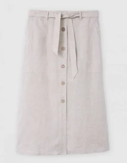 Jupe longue lin beige