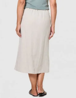 Jupe longue lin beige