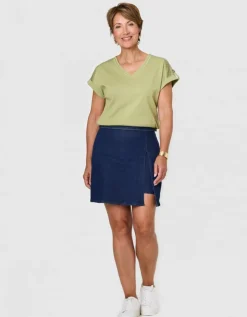 Jupe short coton jean