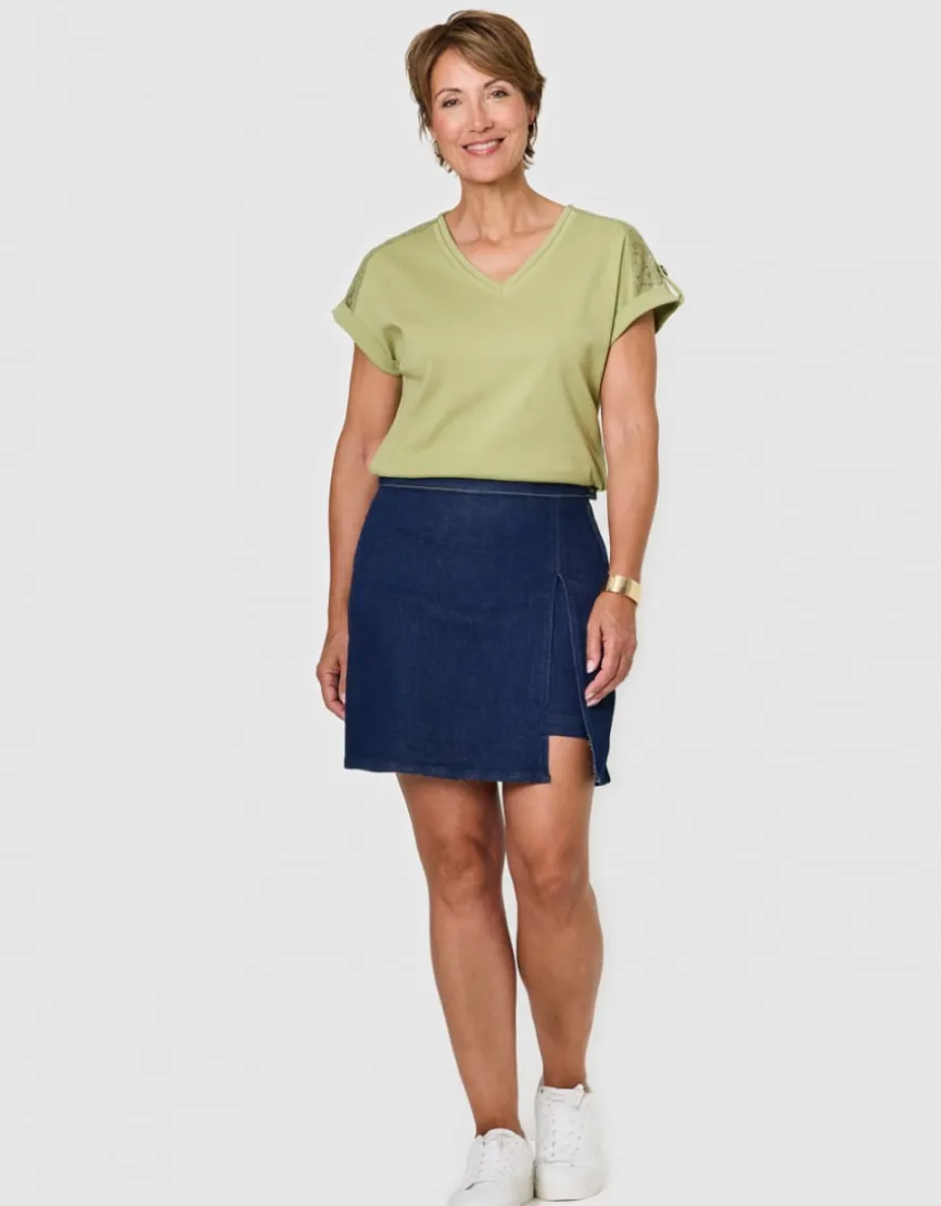 Jupe short coton jean